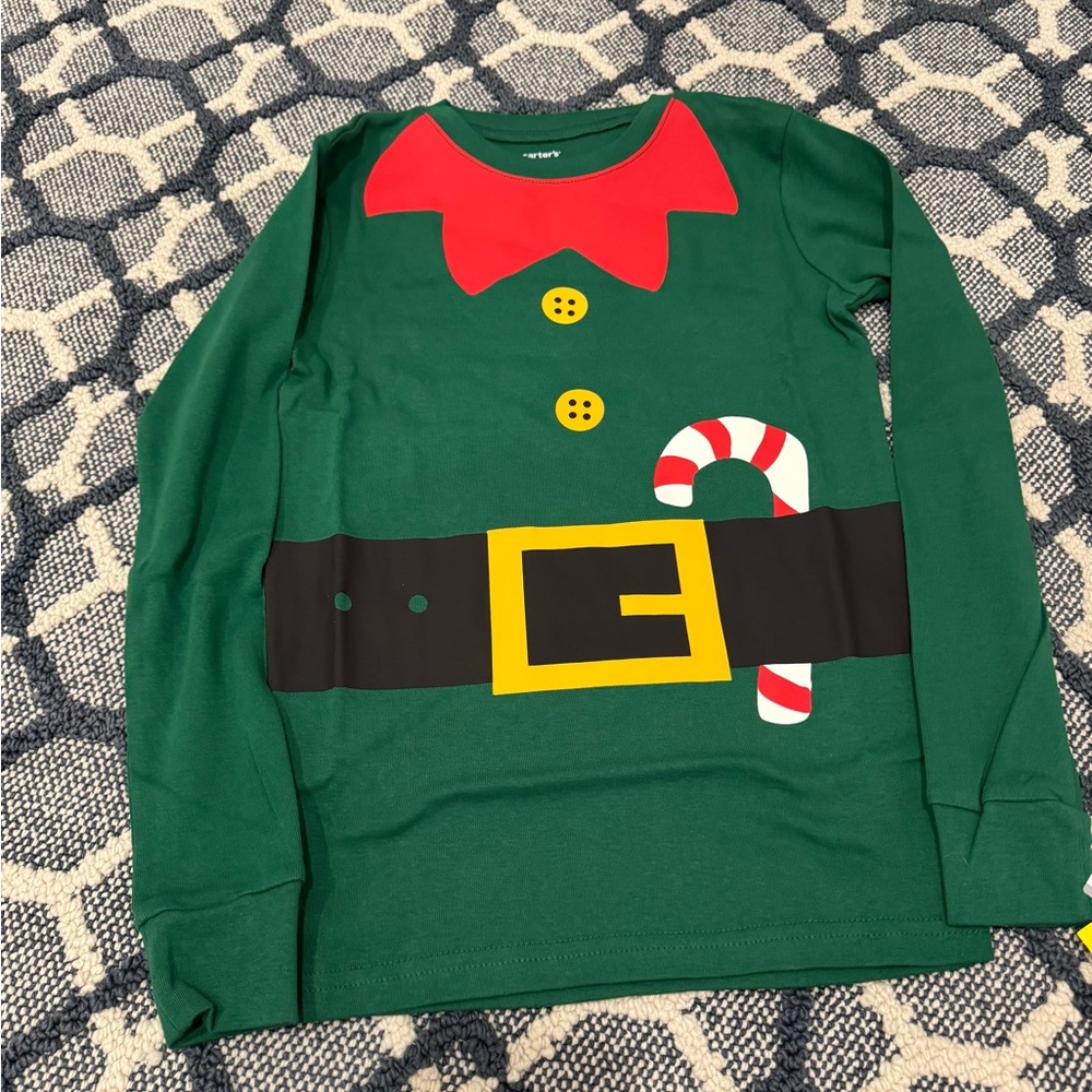 NWT! Carter's Elf Pajamas! No longer made! Shirt and striped pants, size 12